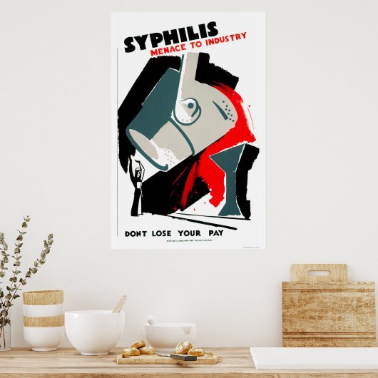 Syphilis ist eine Bedrohung 1940 WPA Poster (Küche)