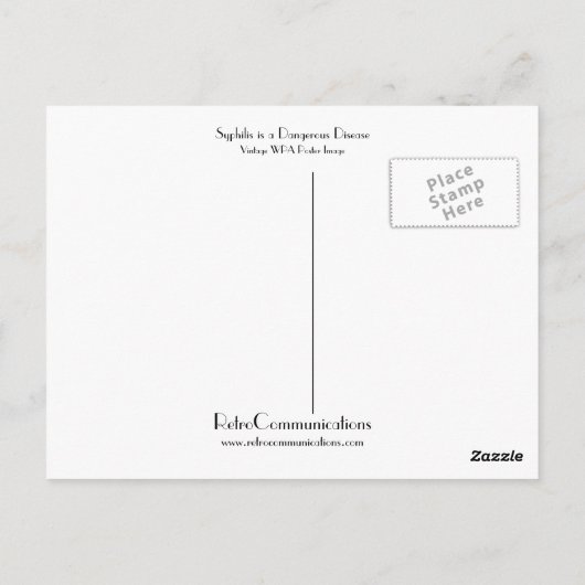Syphilis ist eine gefährliche Krankheit Postkarte (Rückseite)