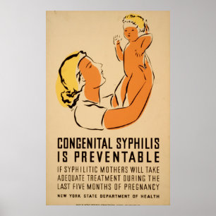 Syphilis ist Vintag 1939 WPA-Gesundheit vermeidbar Poster