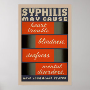 Syphilis kann zu Vintagem WPA-Gesundheitspopster f Poster