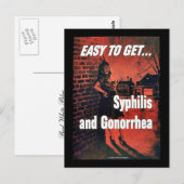 Syphilis und Gonorrhö Postkarte (Vorne/Hinten)