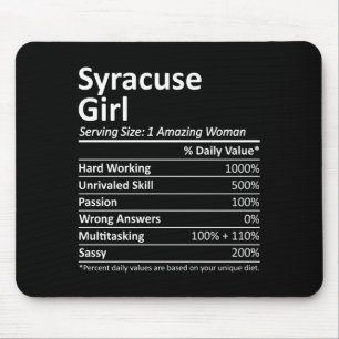 Syracuse Mädchen Ny New York Staat Lustige Stadt Z Mousepad