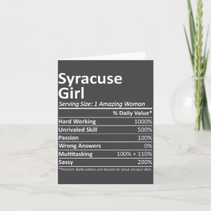 Syracuse Mädchen Ny New York State Lustige Stadt H Karte