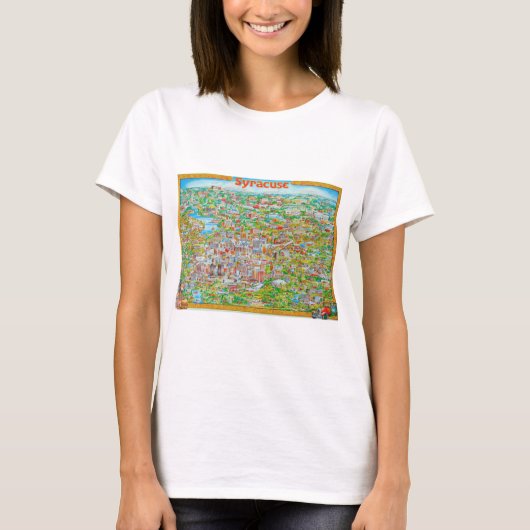 Syracuse New York Map T-Shirt (Vorderseite)