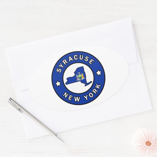 Syracuse New York Ovaler Aufkleber (Umschlag)