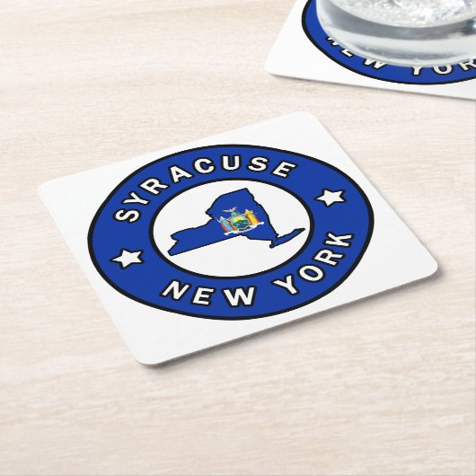 Syracuse New York Rechteckiger Pappuntersetzer (angewinkelt)