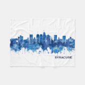 Syracuse New York Skyline Blue Fleecedecke (Vorderseite (Horizontal))