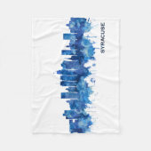 Syracuse New York Skyline Blue Fleecedecke (Vorderseite)