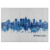 Syracuse New York Skyline Blue Schneidebrett (Vorderseite)