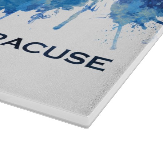 Syracuse New York Skyline Blue Schneidebrett (Ecke)