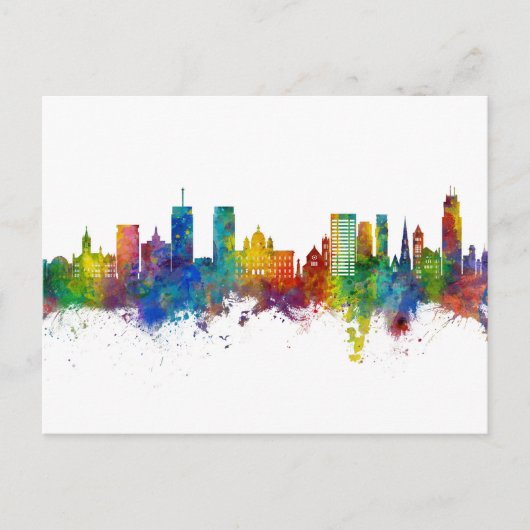 Syracuse New York Skyline Postkarte (Vorderseite)