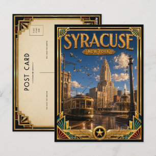 Syracuse New York Vintage Art Deco Golden Age Postkarte