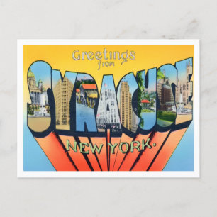 Syracuse, New York Vintage Große Buchstaben Postka Postkarte