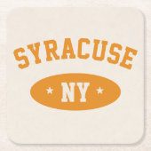 Syracuse, NY Retro-Athletik-Papier-Unterlagen Rechteckiger Pappuntersetzer (Vorderseite)