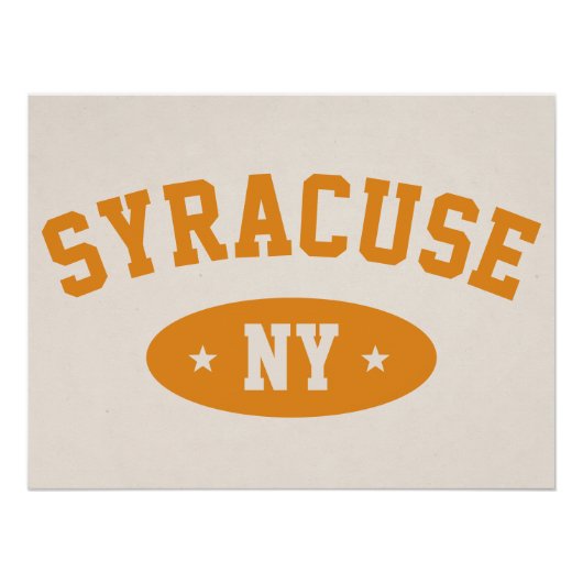 Syracuse NY Vintage Varsity-Style College Poster (Vorderseite)