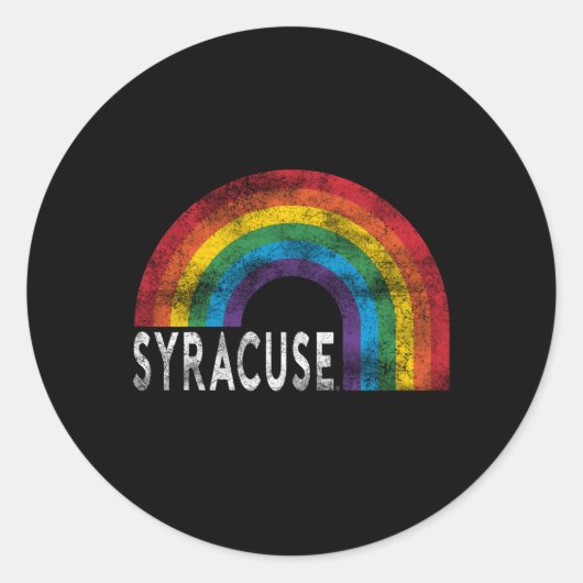 Syracuse Orange Pride Rainbow Runder Aufkleber (Vorderseite)