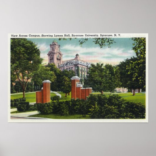 Syracuse U Campus View zeigt Lyman Hall Poster (Vorne)