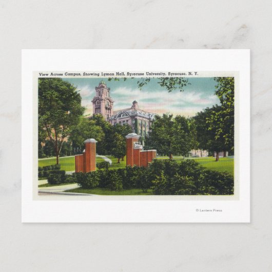 Syracuse U Campus View zeigt Lyman Hall Postkarte (Vorderseite)