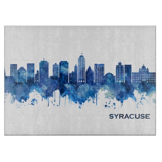 Syracuse USA Skyline Blue Schneidebrett (Vorderseite)
