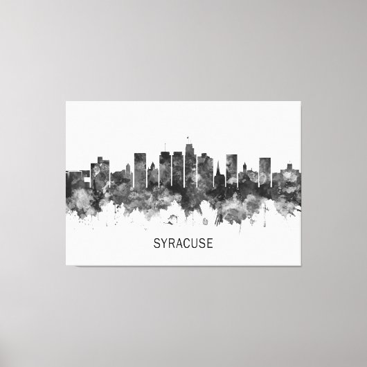 Syracuse USA Skyline BW Leinwanddruck (Vorderseite)