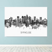 Syracuse USA Skyline BW Leinwanddruck (Insitu (Holzboden))
