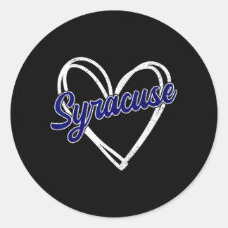 Syracuse Vintage Heart Kid Men Women Runder Aufkleber