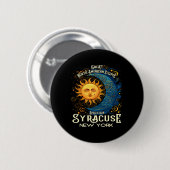 Syrakus New York 2024 Total Solar Eclipse Celesti Button (Vorne & Hinten)