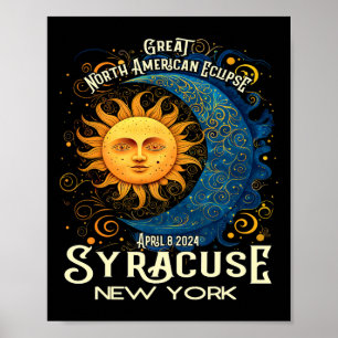 Syrakus New York 2024 Total Solar Eclipse Celesti Poster
