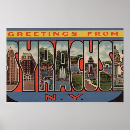 Syrakus, New York - Großbuchstaben Poster (Vorne)