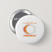 Syrakus New York Total Solar Eclipse 2024 1 Button (Vorne & Hinten)