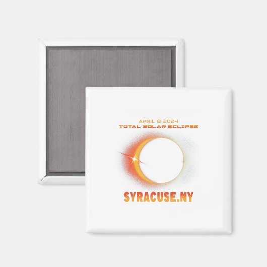 Syrakus New York Total Solar Eclipse 2024 1 Magnet (Vorderseite/Rückseite)
