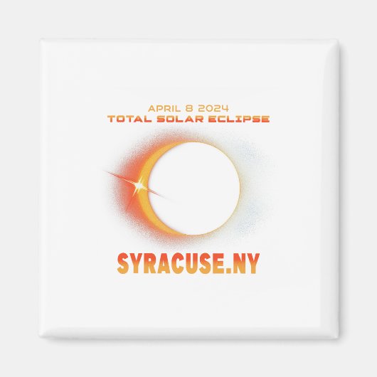 Syrakus New York Total Solar Eclipse 2024 Magnet (Vorne)