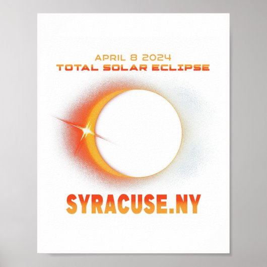 Syrakus New York Total Solar Eclipse 2024 Poster (Vorne)