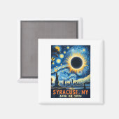 Syrakus New York Total Solar Eclipse 2024 Starry Magnet (Vorderseite/Rückseite)