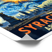 Syrakus New York Total Solar Eclipse 2024 Starry Poster (Ecke)
