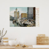 Syrakus, Packetdock, 1905 Vintag Poster (Küche)