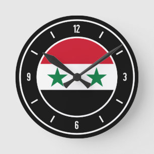 Syria Flag Elegant Runde Wanduhr