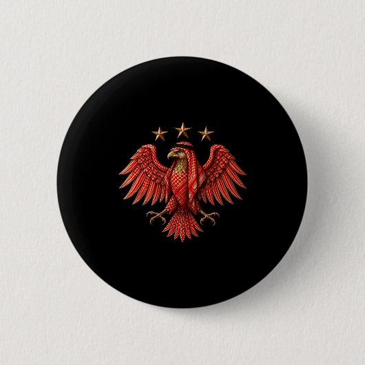 Syria Red Traditional Syrian Keffiyeh Eagle Button (Vorderseite)