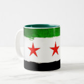 Syrian Flag Ceramic Mug Zweifarbige Tasse (Vorderseite Links)
