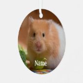 Syrian Pet Hamster - Standard Hamster - Teddy Bear Ornament Aus Metall (Vorderseite links)