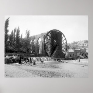 Syrian Water Wheel, Anfang der 1900er Jahre Poster