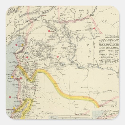 Syrien 2 quadratischer aufkleber (Vorderseite)