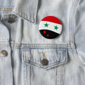 Syrien fahnenschwenkend mit blutroten Rissen Button (Beispiel)