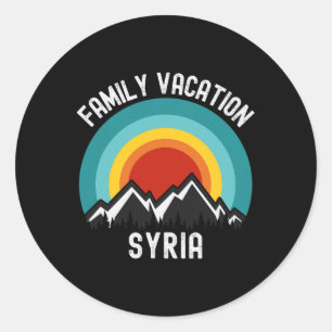 Syrien Familienurlaub Matching Outfit Runder Aufkleber