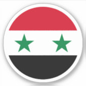 "Syrien Flag Round Sticker" Aufkleber (Vorderseite)