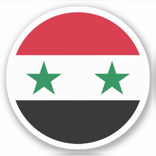 "Syrien Flag Round Sticker" Aufkleber (Vorderseite)
