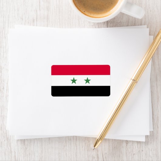 Syrien-Flagge Adressaufkleber (Insitu)