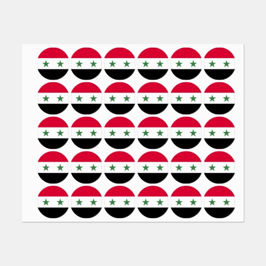 Syrien-Flagge Etiketten (Blatt)