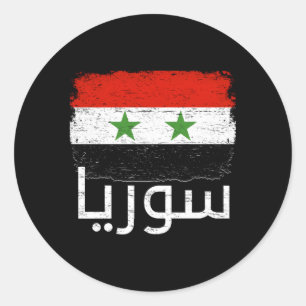 Syrien Flagge für Syrien Runder Aufkleber