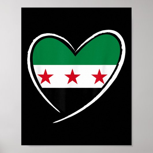 Syrien-Flagge Herz syrische Männer Frauen Kinder J Poster (Vorne)